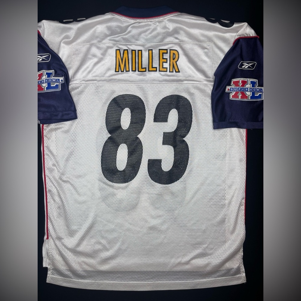 RARE Pittsburgh Steelers Heath Miller Super Bowl 40 Reebok Football Jersey Large